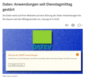 DATEV-Störung April 2026 – Ausfall der Anwendungen